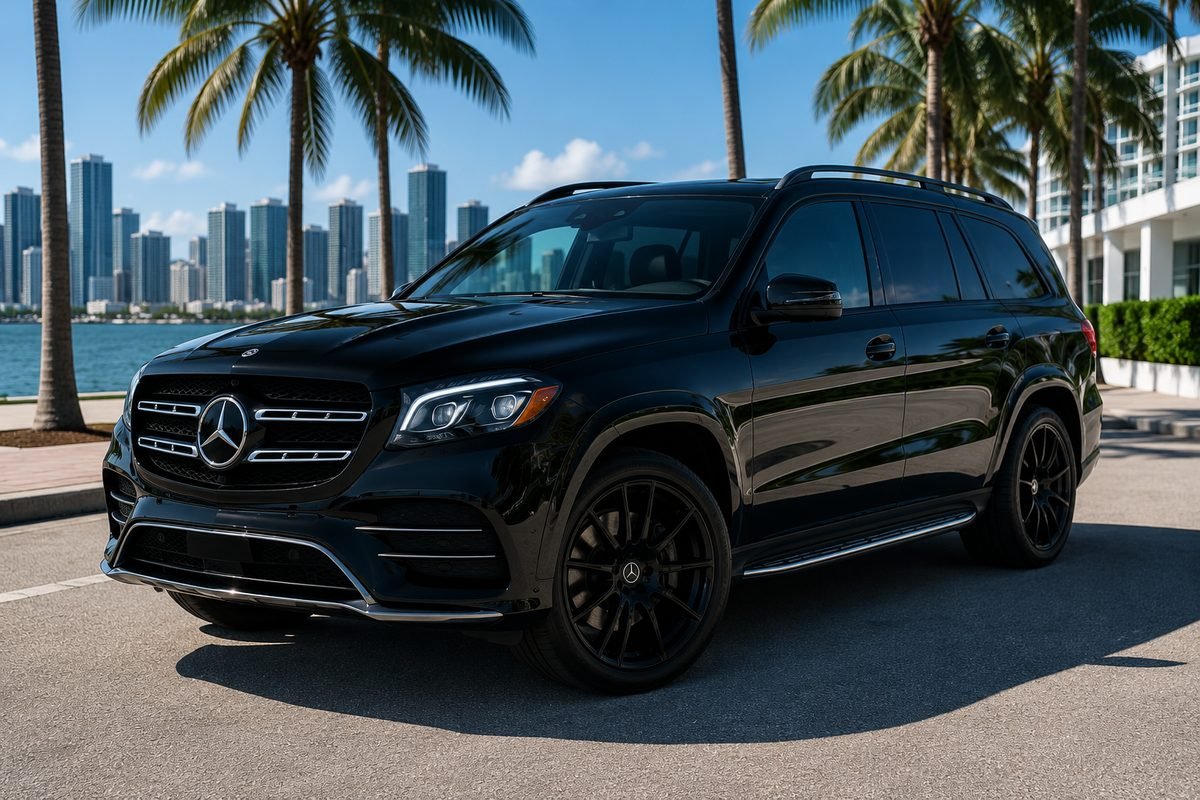 Mercedes-Benz GLS 450 black-on-black exterior in Miami